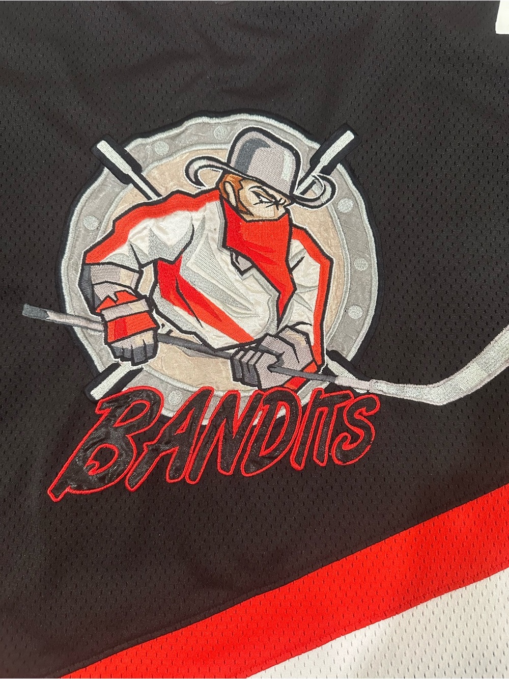 Bandits Hockey Jersey #15 Red White Stitched Minor League Hockey Jersey Adult...